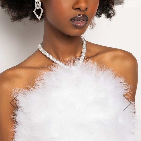 NWT Akira Sold Out , Gorgeous , Soft , Fluffy , White Clouds Feather Dress - Picture 13 of 16